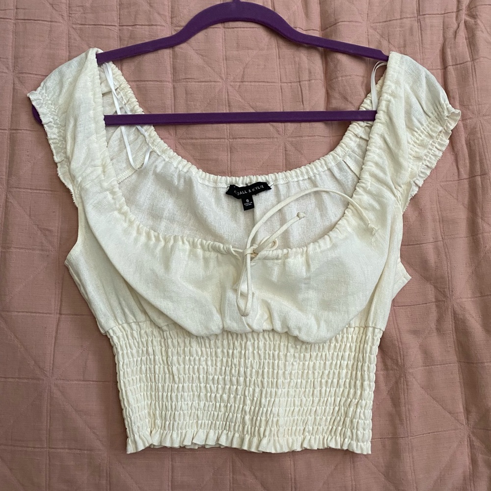 Pacsun White Crop-Tie Top
